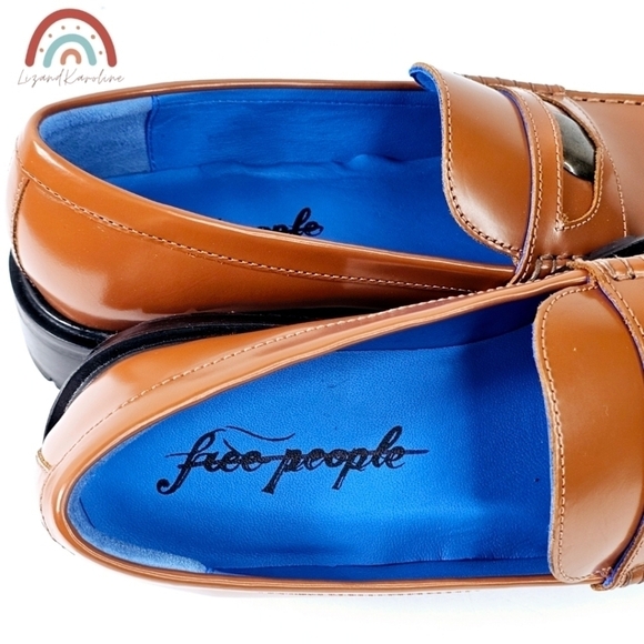 New! Free People Liv Leather Penny Loafers - Picture 13 of 16